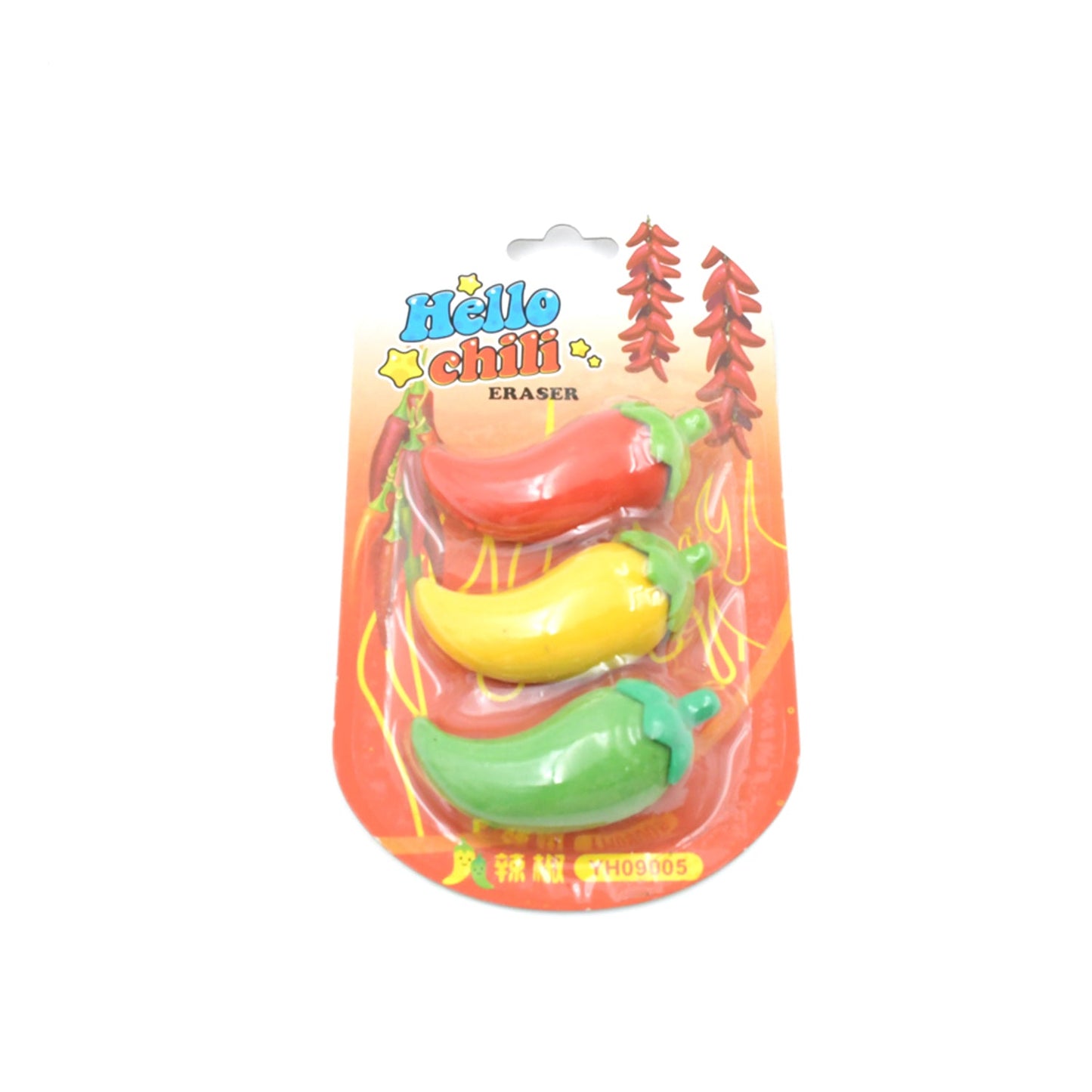 3D Fancy Colorful Chili Shape Erasers ��� Mini Novelty Eraser Set