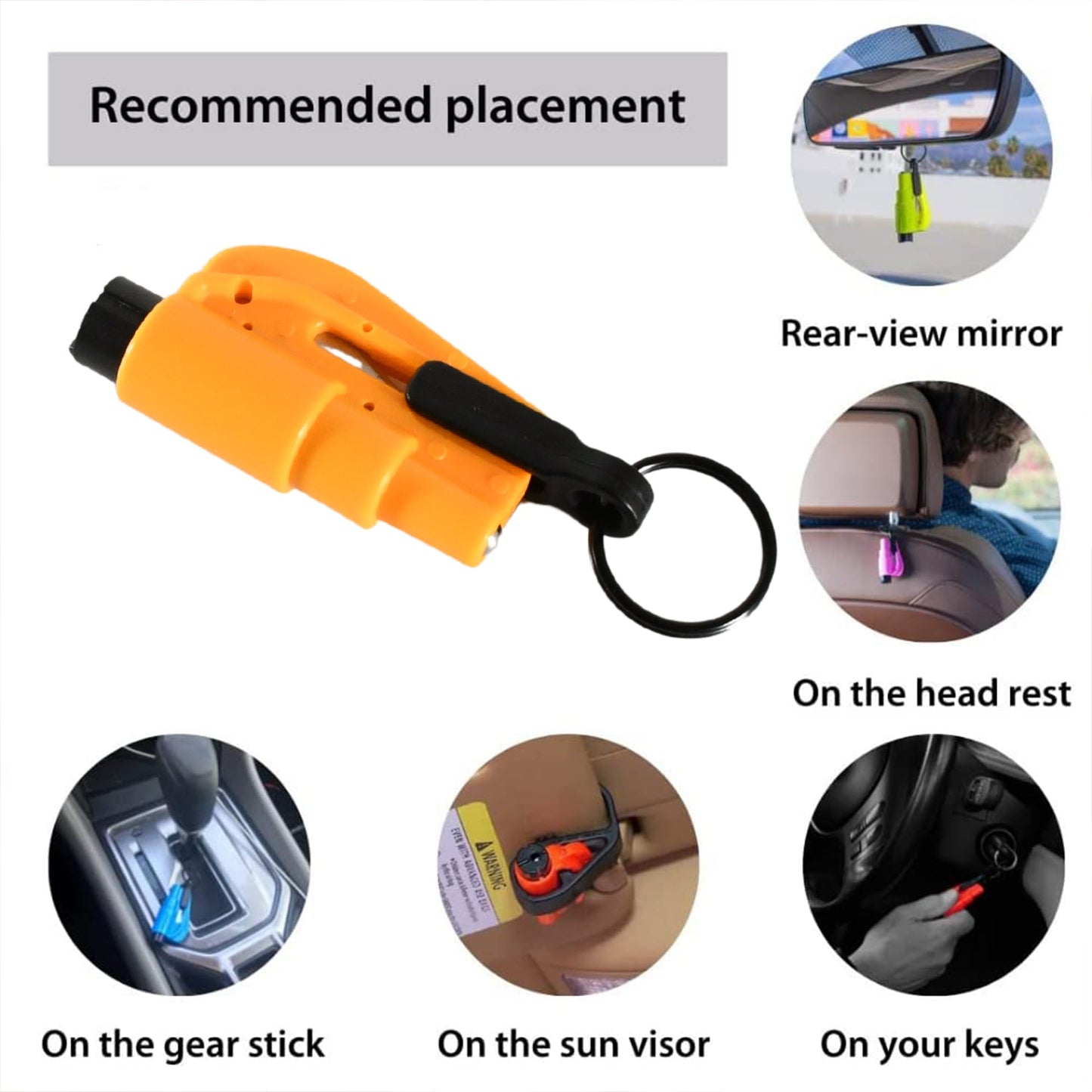 2-in-1 Emergency Safety Cutter ��� Keychain Tool for Glass Breaking & Seatbelt Cutting, Portable &