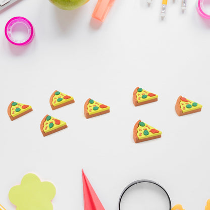 3D Pizza Slices Eraser Set ��� Fancy & Colorful Stationery for Kids & Gifts (7