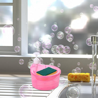 2-in-1 Double Layer Liquid Soap Dispenser with Pump & Sponge ��� Practical Kitchen & Hotel Sink Soap Pump Bottle (Rect