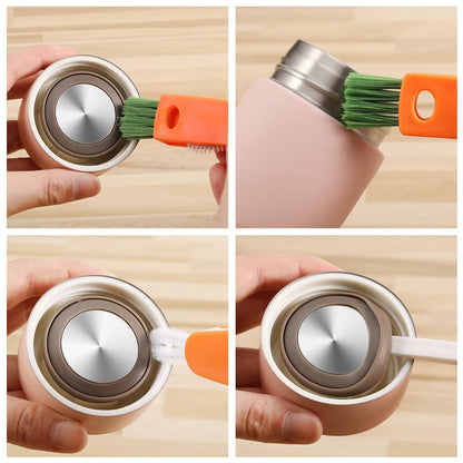 3-in-1 Multifunctional Cleaning Brush Set ��� Mini Bottle, Cup & Lid Cleaner