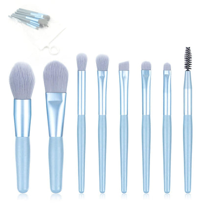 8-Piece Mini Makeup Brush Kit ��� Portable Premium Synthetic Set with Case (Mix C