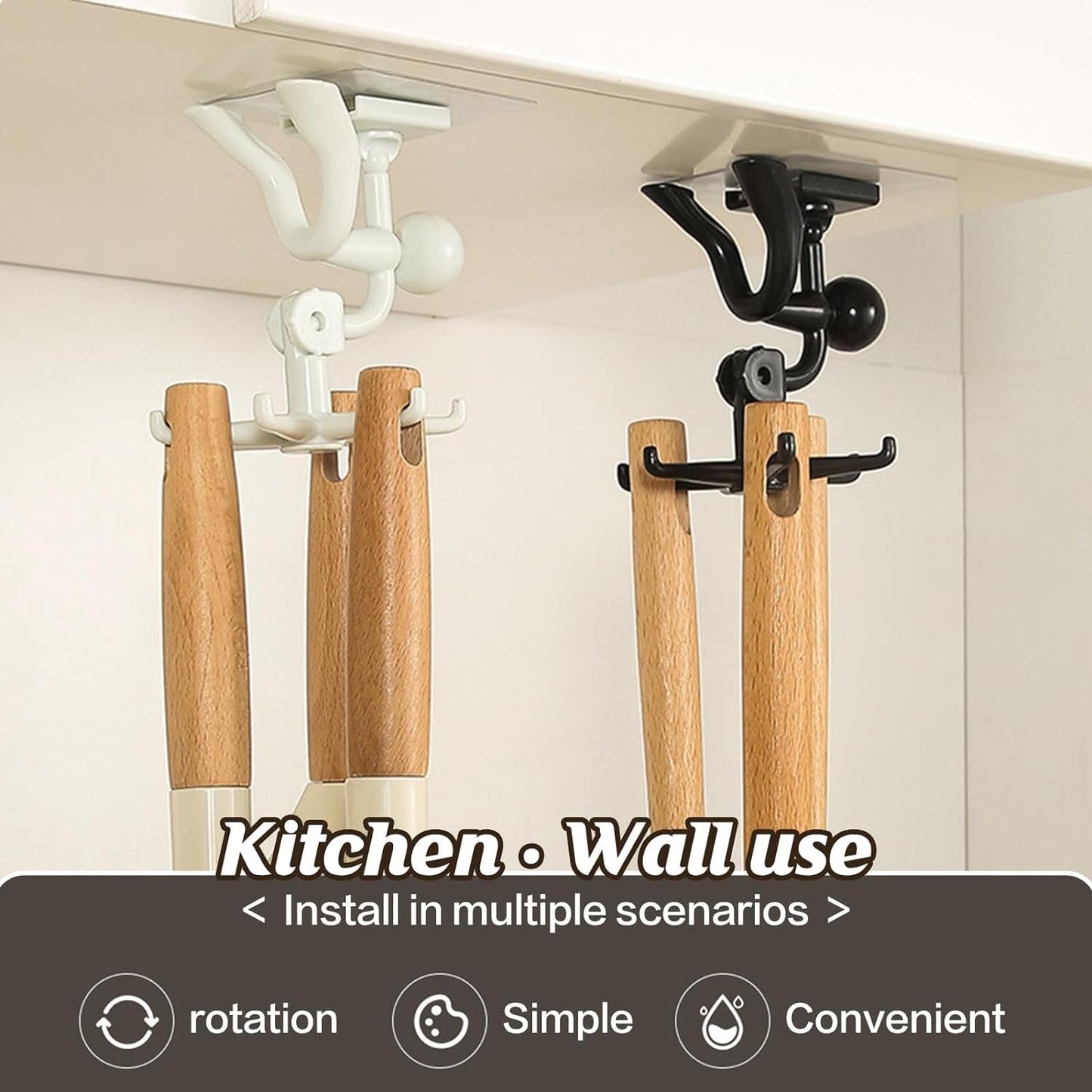 360�� Rotating 6-Claw Hook ��� Kitchen & Bathroom Organizer (1 P