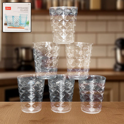 Apex Pyramid Design Unbreakable Plastic Glass ���