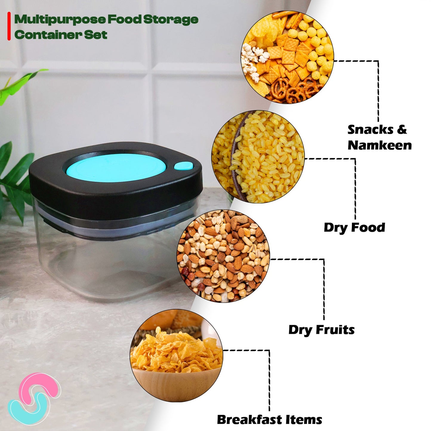 Supermom Airtight Kitchen Storage Containers ��� (2 Pc Set / 5