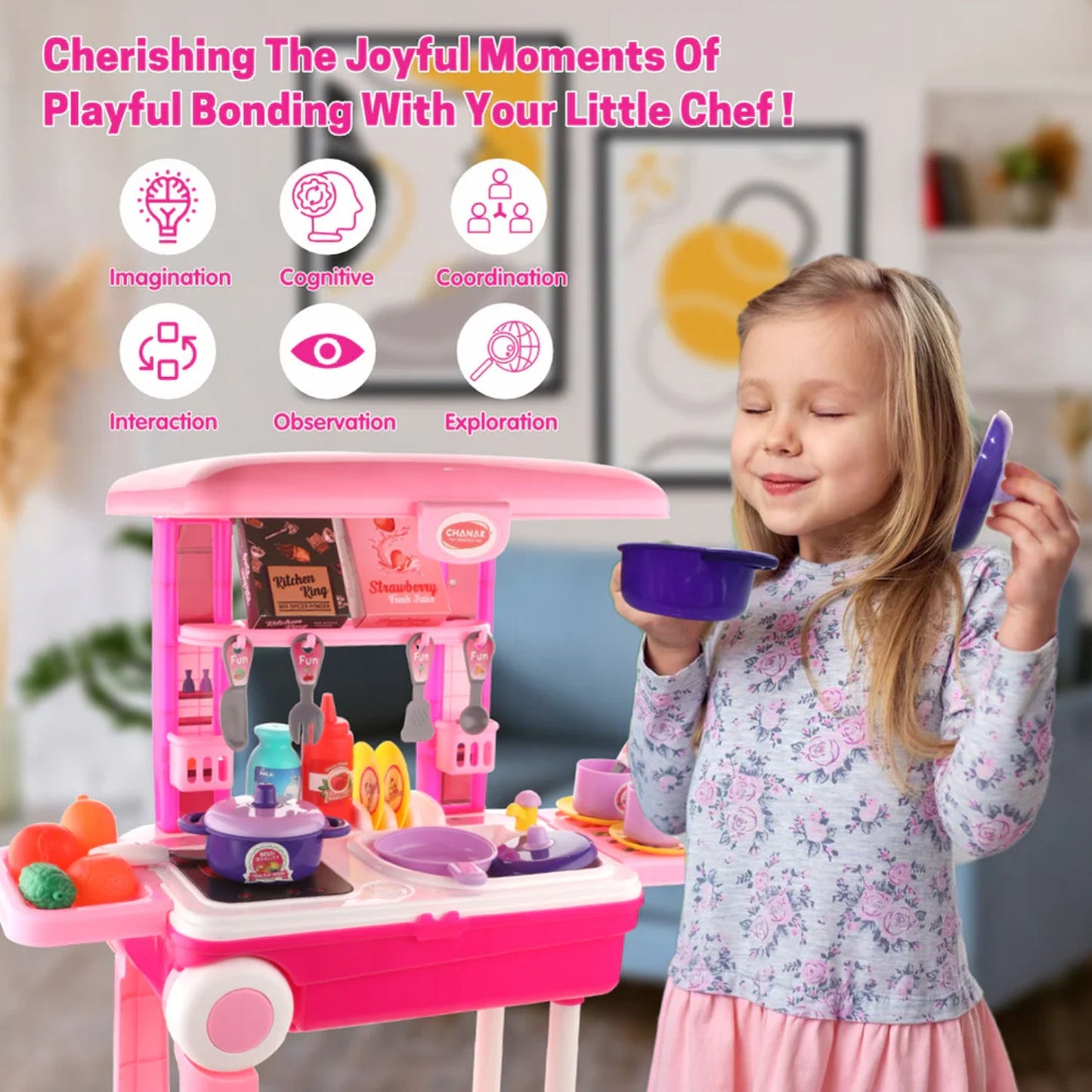 3-in-1 Kitchen Set for Kids with Suitcase ��� Role Play Cooking Toy for Girls & Boy