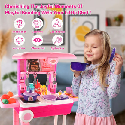 3-in-1 Kitchen Set for Kids with Suitcase ��� Role Play Cooking Toy for Girls & Boy