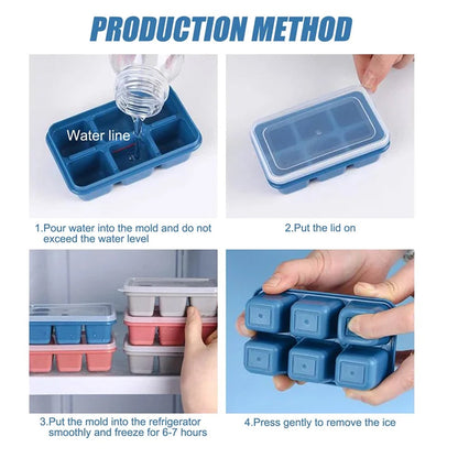 6-Cavity Silicone Ice Tray ��� Ideal for Kitchen & Ho
