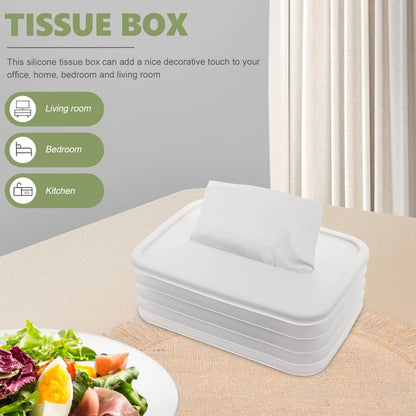 Simple Silicone Tissue Holder ��� Cube/Cylinder Tissue Box for Bathroom, Office, Car & B