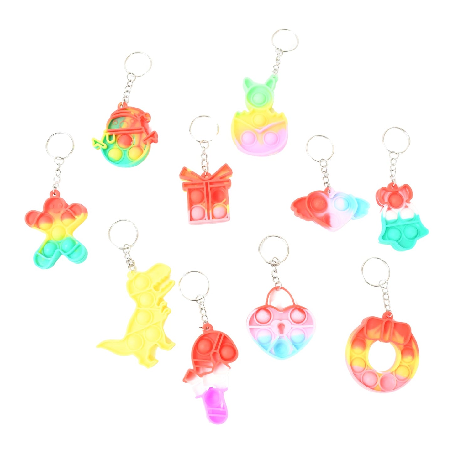 Compact Pop It Keychain ��� Fun Stress Relief Fidget Toy (1 Pc | Mix D