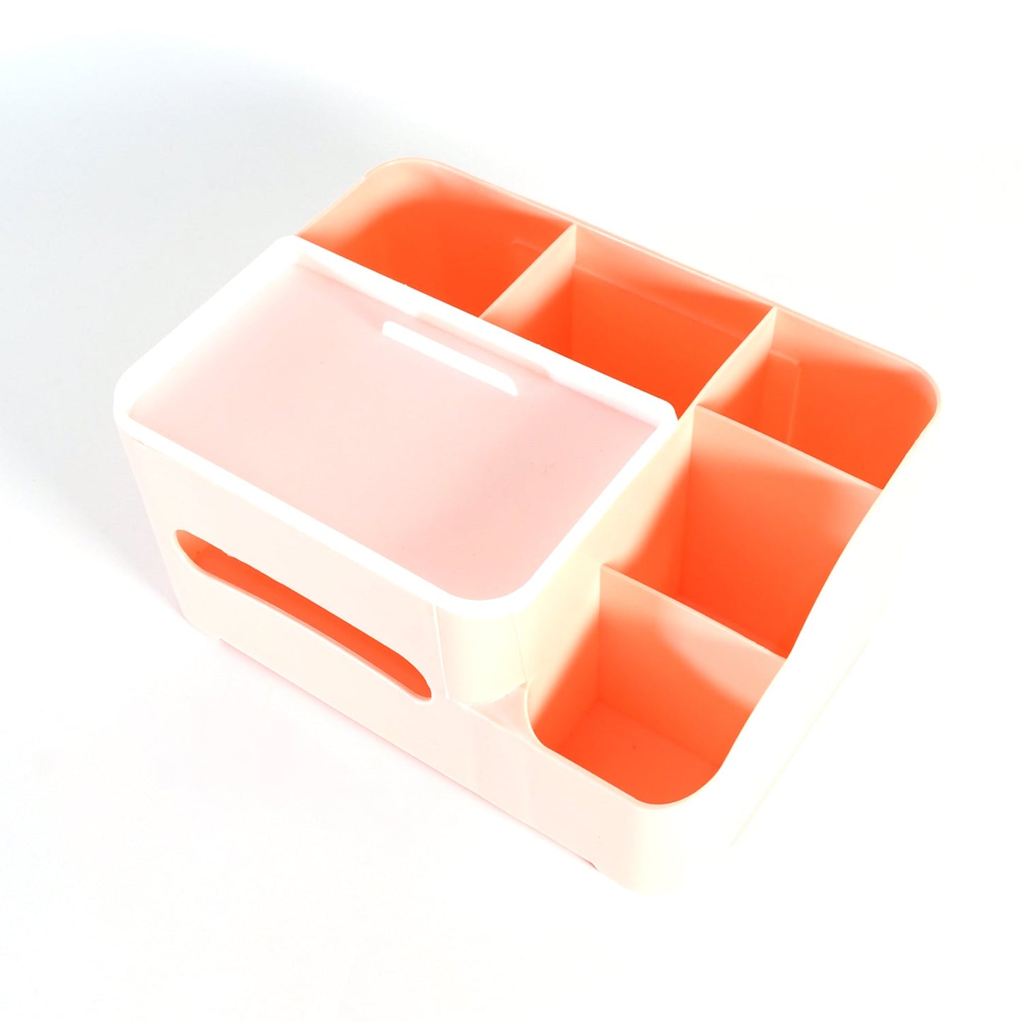 6-Compartment Desk Organizer ��� Multi-Function Storage for Tissue, Stationery, Remote & Mobile (Home/O