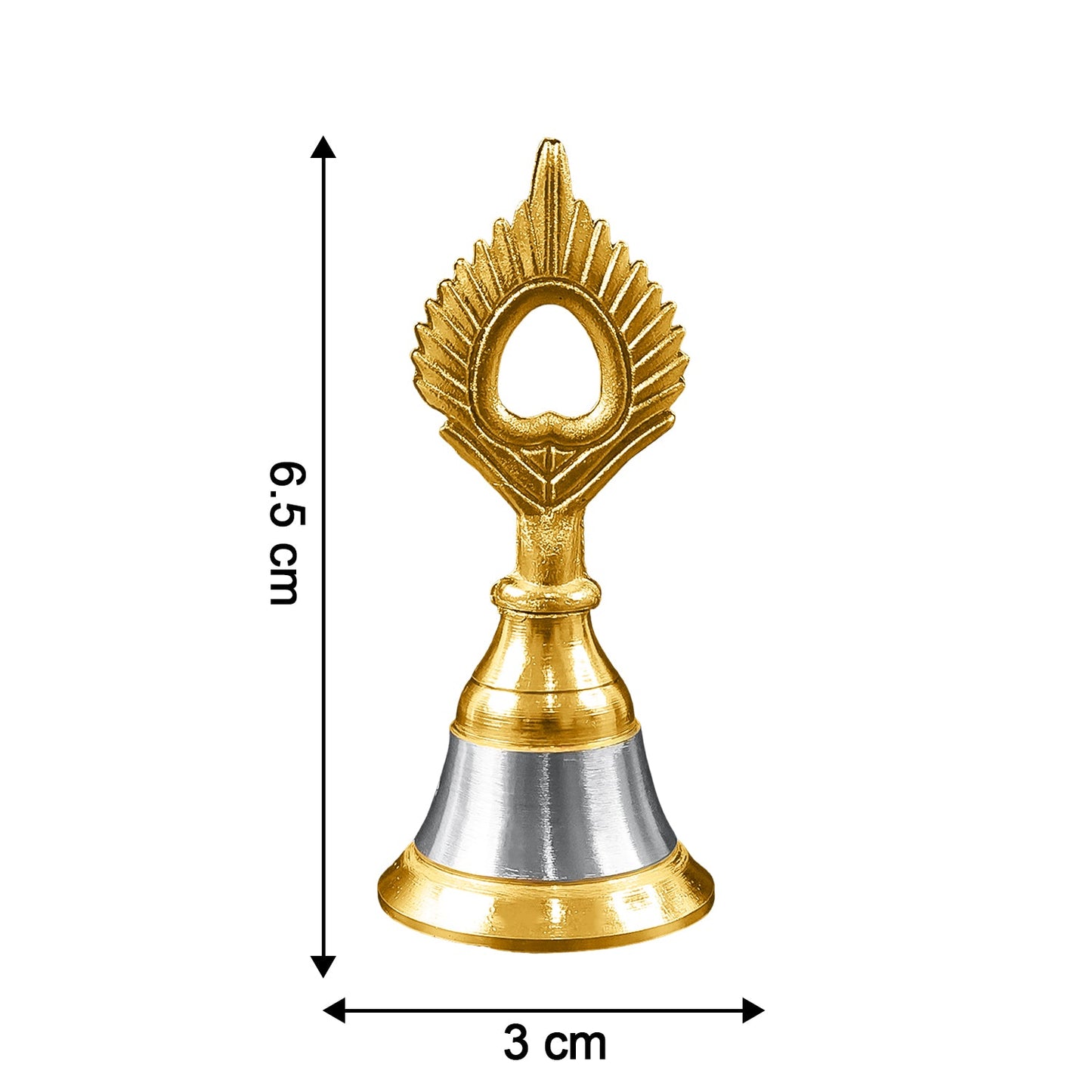 Brass and Steel Temple Ghanti (Pooja Bell) ��� Decorative Spiritual Acc
