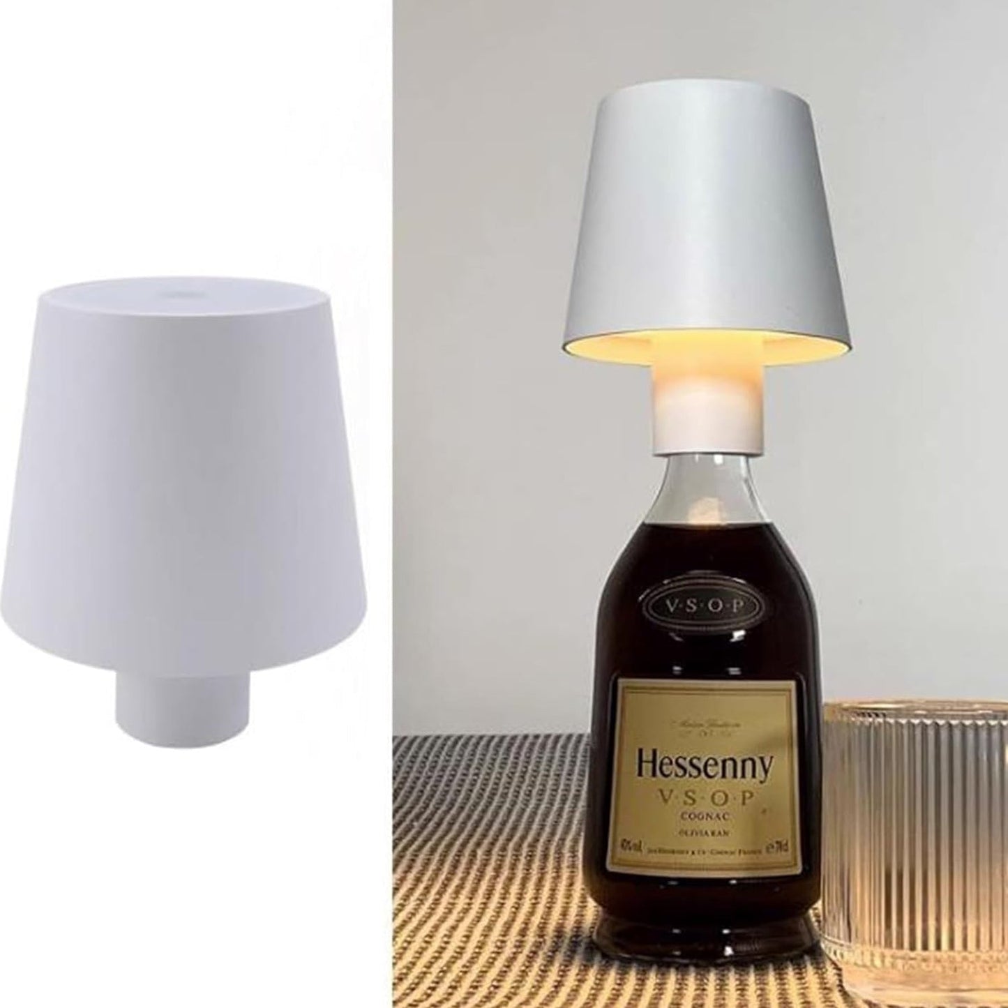 USB Rechargeable LED Bottle Lamp ��� 3 Color Dimmable Wireless Table Light for Home & Bar