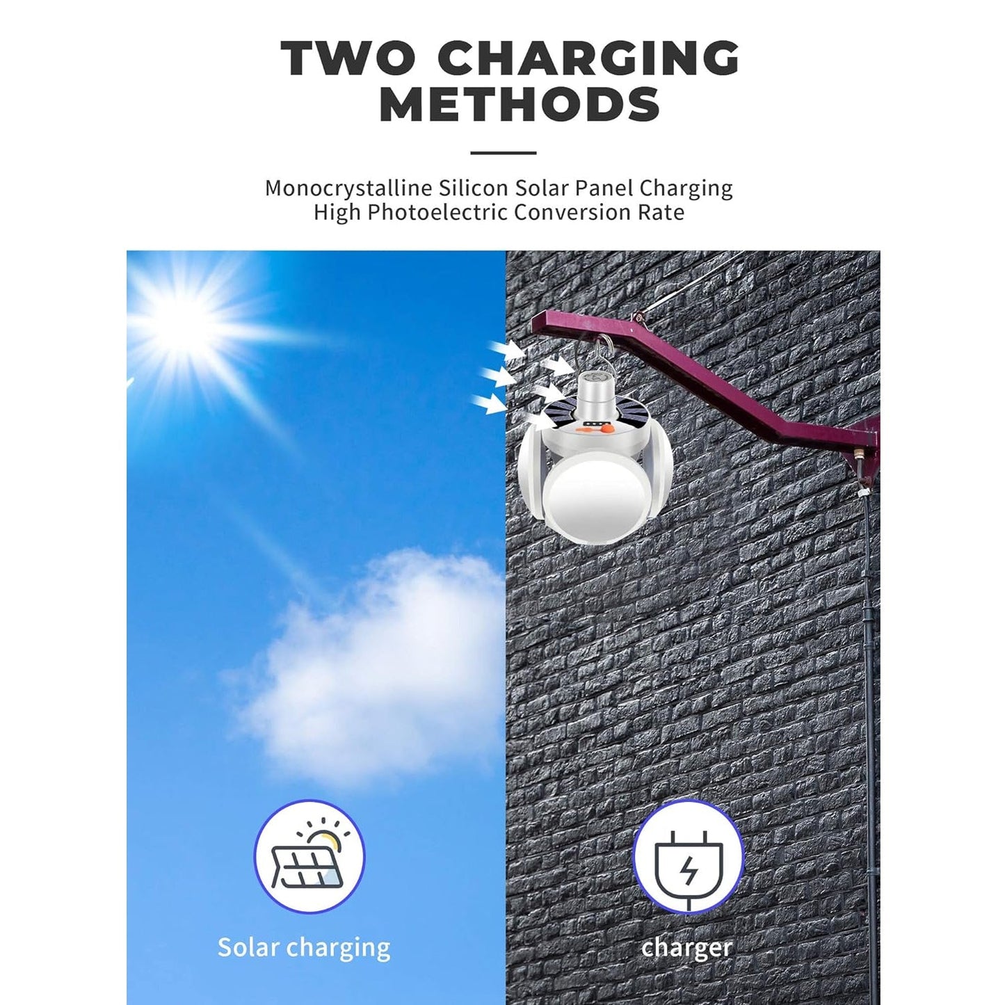 Solar Multi-Functional Emergency LED Light ��� USB Rechargeable, 5 Modes, Foldable, SOS & IP65 Wate