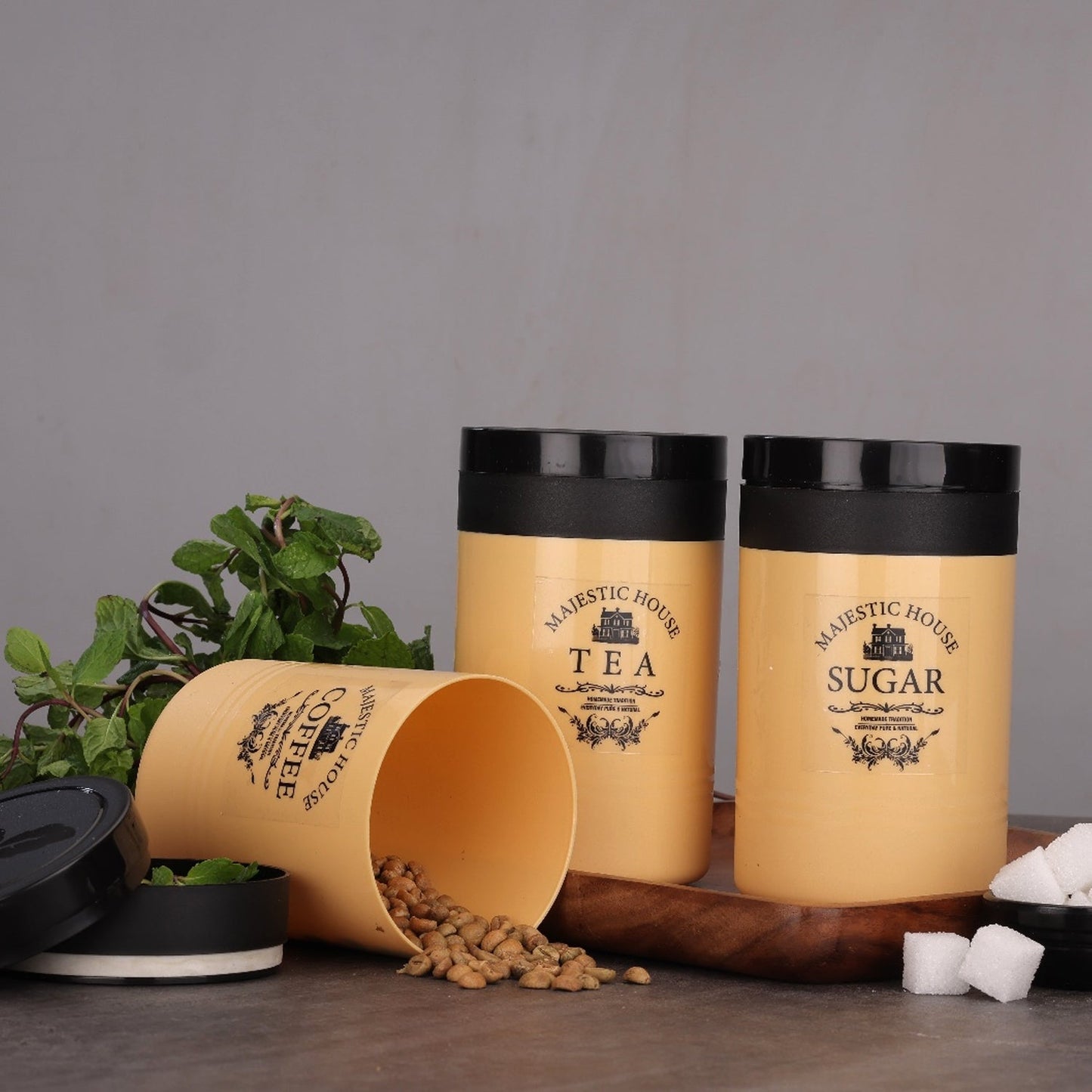 Airtight Containers ��� For Tea, Coffee, Sugar & More (3 Pc