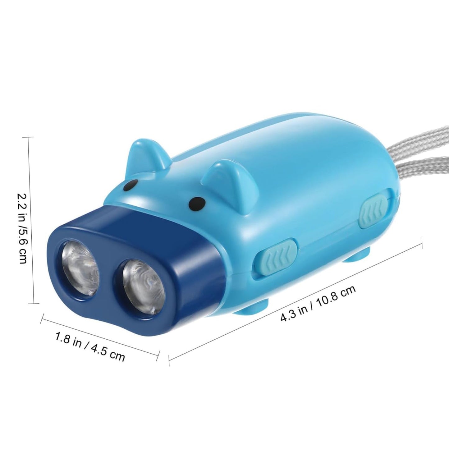 2-LED Hand Press Torch ��� Battery-Free Hand Crank Flas