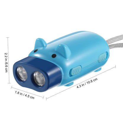 2-LED Hand Press Torch ��� Battery-Free Hand Crank Flas