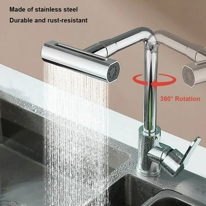 360�� Rotating Waterfall Kitchen Faucet ��� Touch & Swivel Sink Extender
