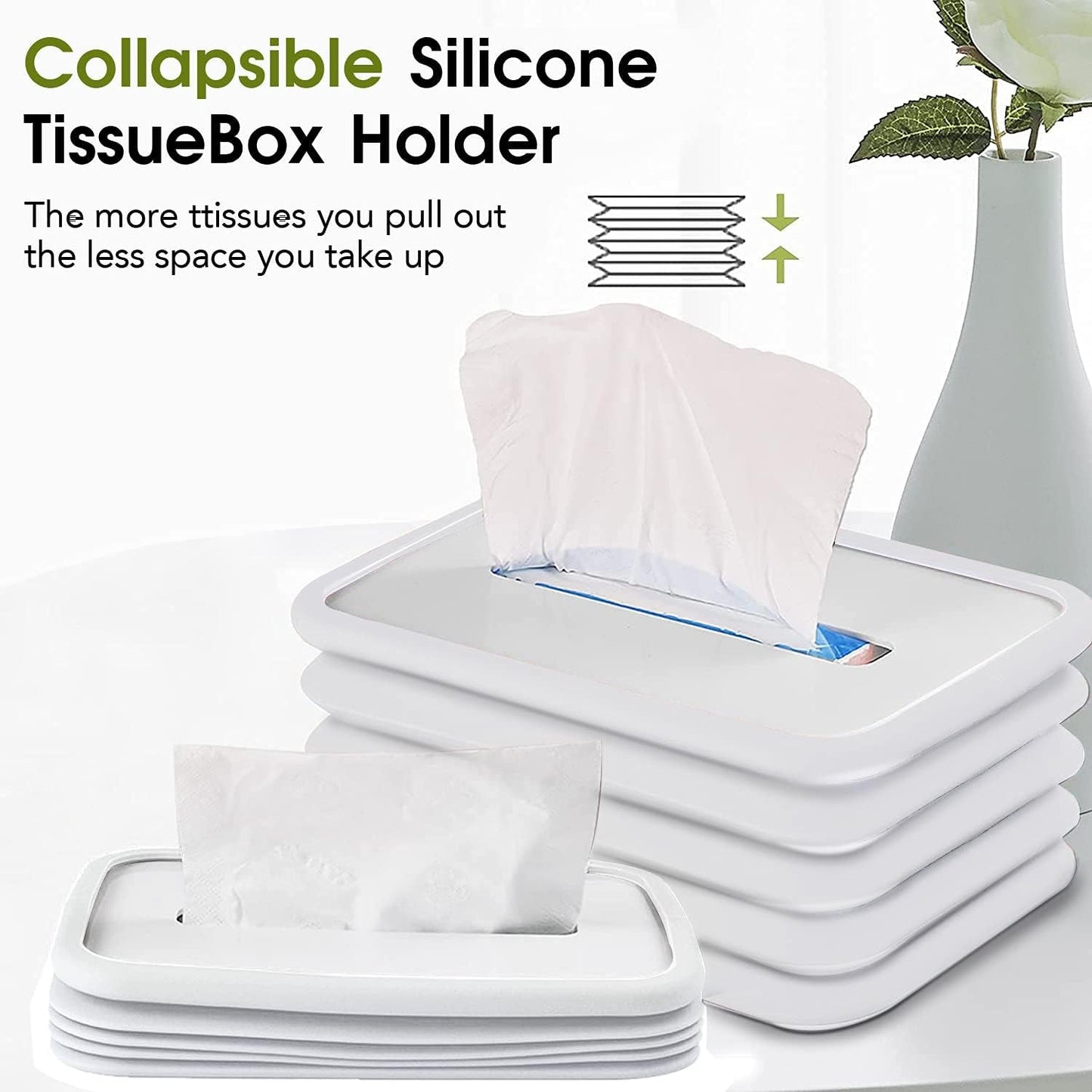 Simple Silicone Tissue Holder ��� Cube/Cylinder Tissue Box for Bathroom, Office, Car & B