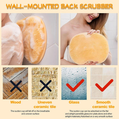 Yellow Silicone Bath Massage Cushion ��� Suction Cup Exfoliating Foot Scrubber