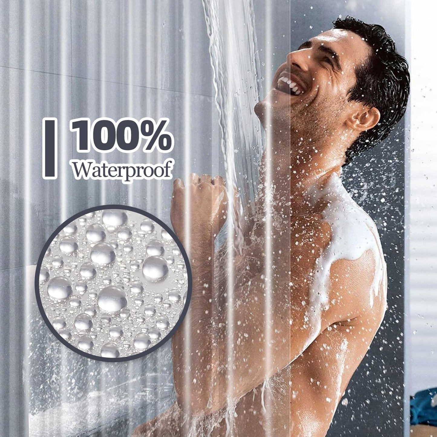 Waterproof Anti-Mildew Frosted Shower Curtain (Standard Fit / 51��79 I