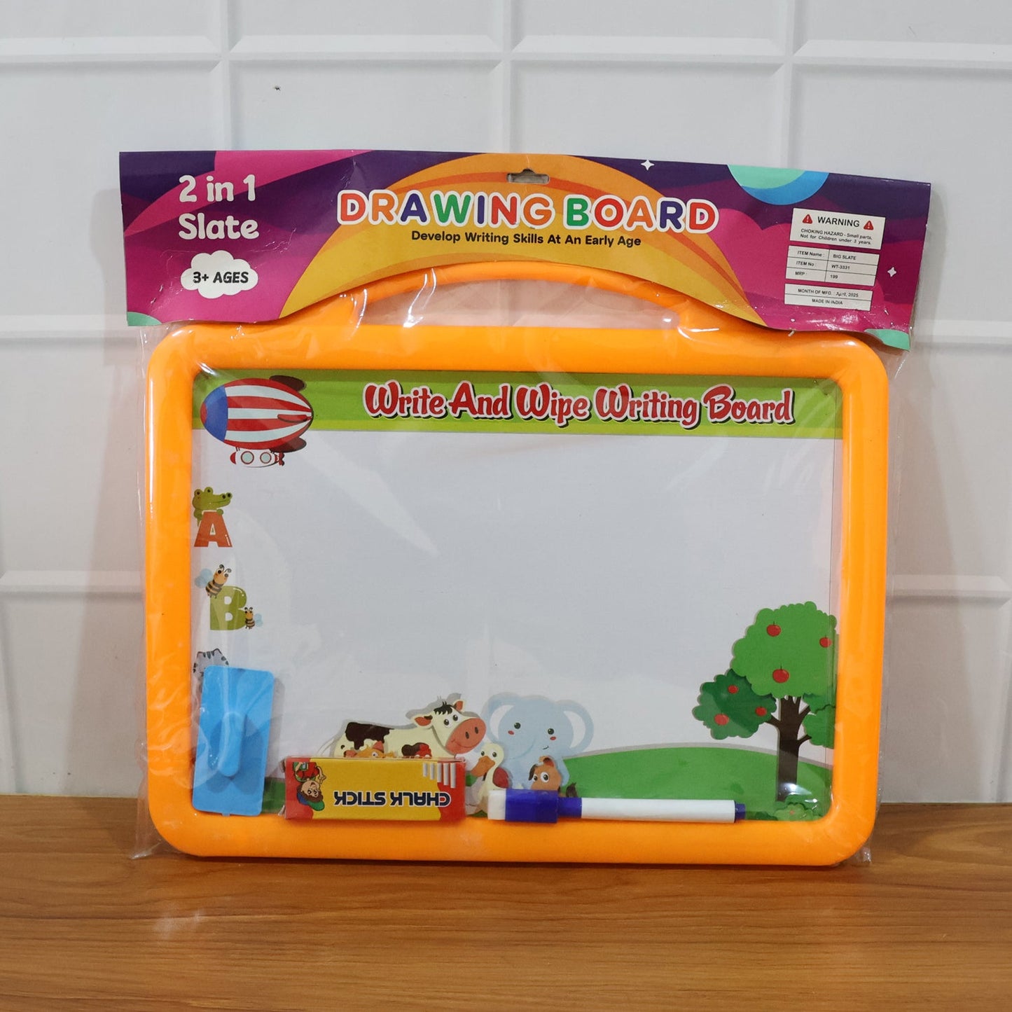 2-in-1 Kids Writing Board Set ��� Double-Sided Whiteboard & Blac