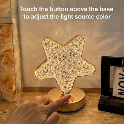 Star Crystal Diamond Touch Lamp ��� USB Rechargeable, 3-Way Di