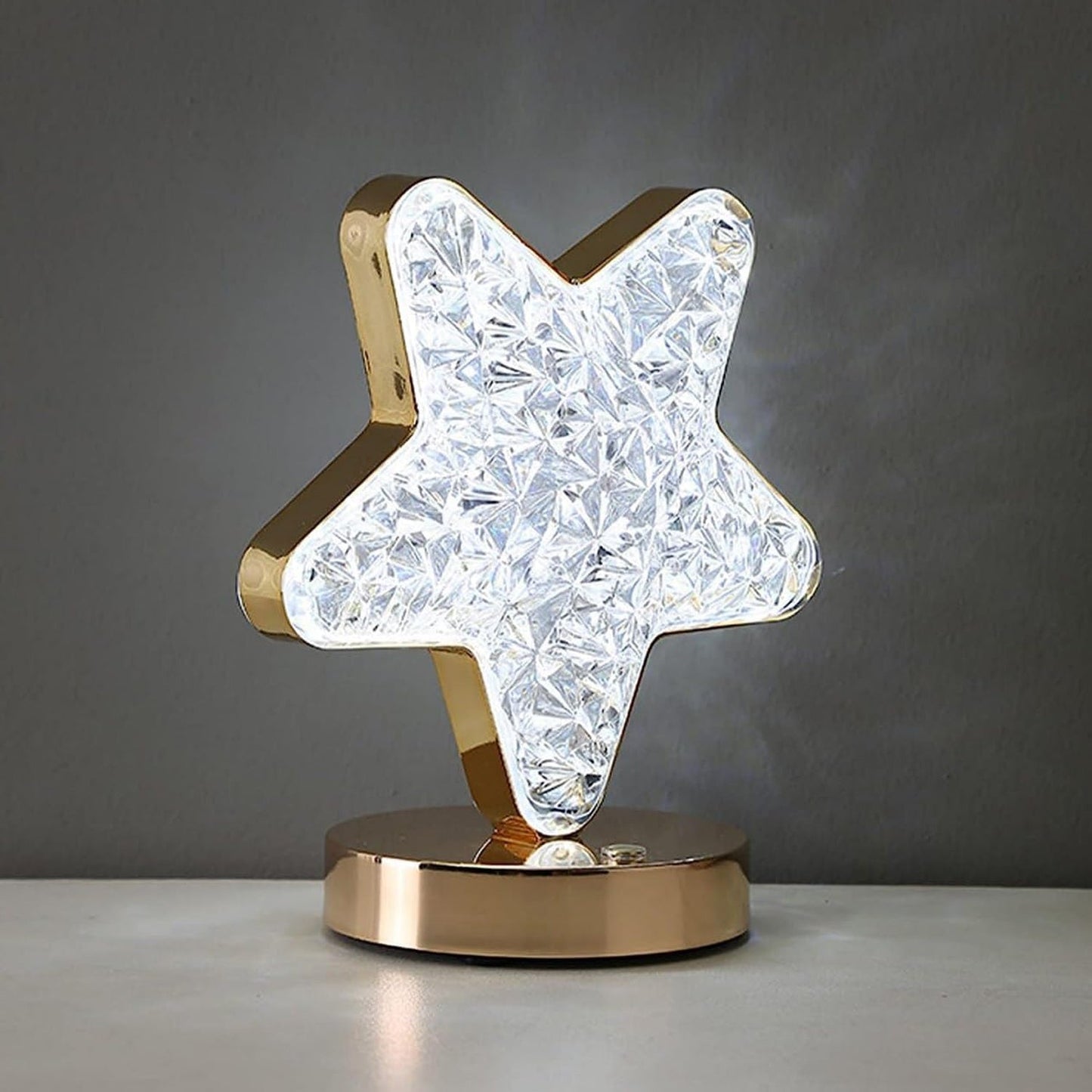 Star Crystal Diamond Touch Lamp ��� USB Rechargeable, 3-Way Di