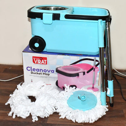 360�� Spin Mop with Super Absorbent Microfiber Heads (1