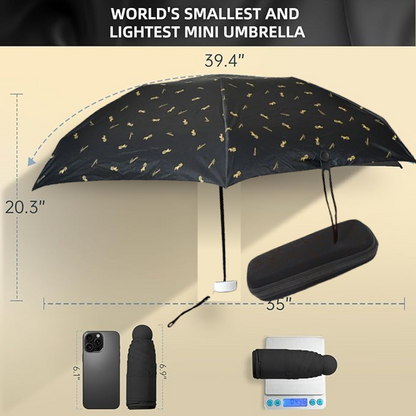 3-Fold Cute Umbrella ��� Sun & Rain Protection, UV Shield (1 Pc / With Zip