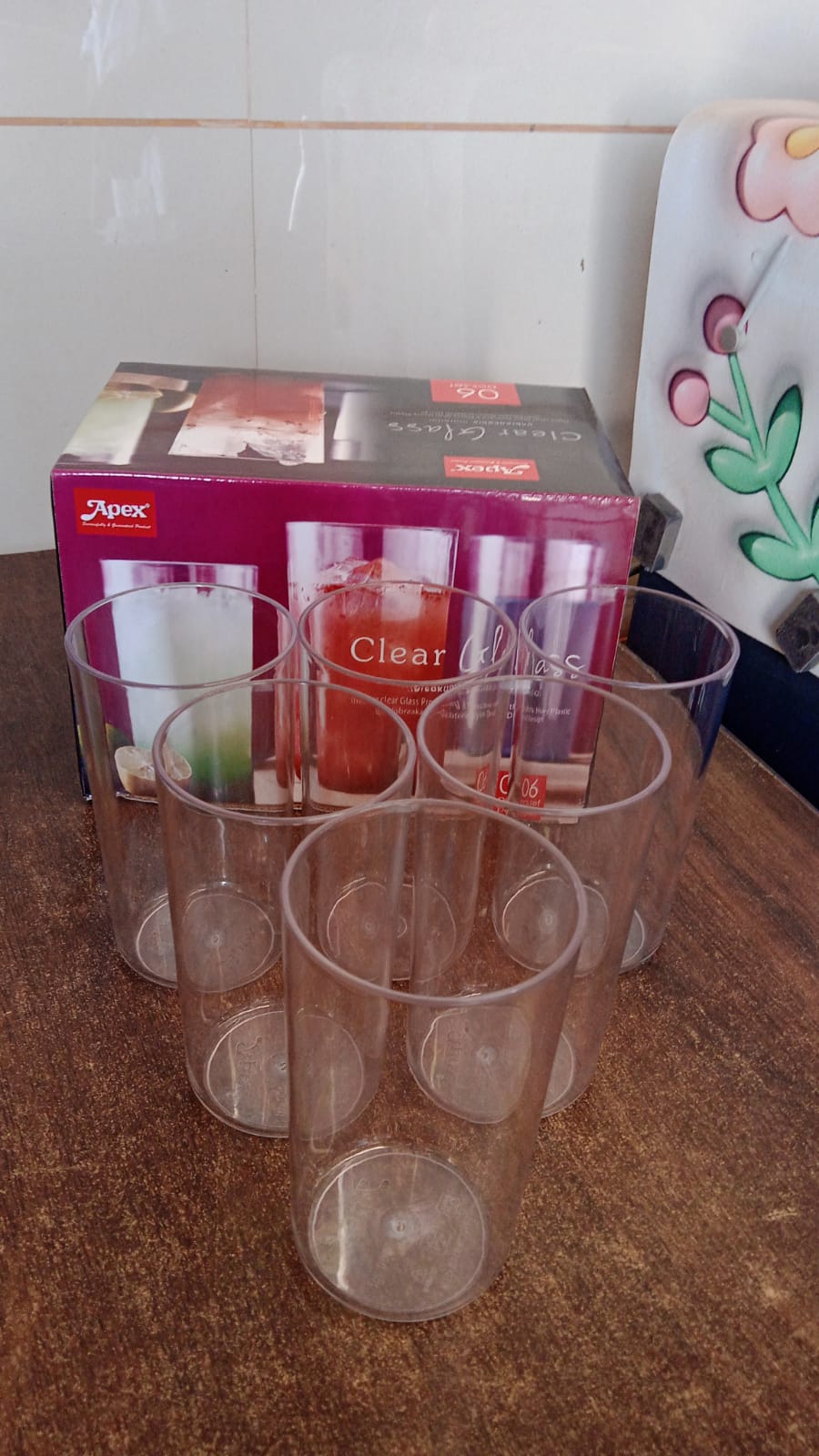 Apex Clear Plastic Tumbler / Glass Set ��� 6-Piece Unbre