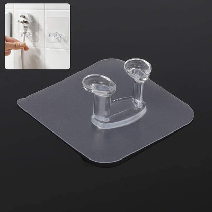 Transparent Self-Adhesive Wall Hook ��� Drill-Free, Waterproof & Oil-Proof for Toothbrush, Socket