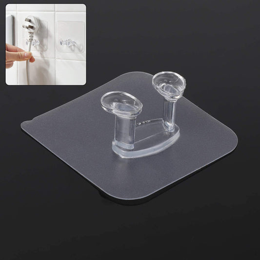 Transparent Self-Adhesive Wall Hook ��� Drill-Free, Waterproof & Oil-Proof for Toothbrush, Socket