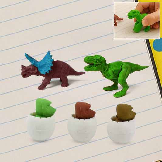Dinosaur & Egg Shaped 3D Puzzle Erasers ��� Fun Mini Erasers for Kids (5 Pc