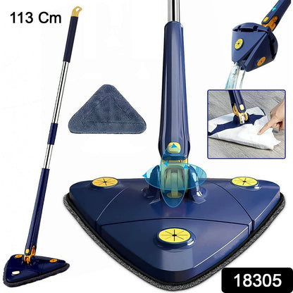 360�� Rotatable Mop Triangle Mop with Long Handle (1 Pc / 113