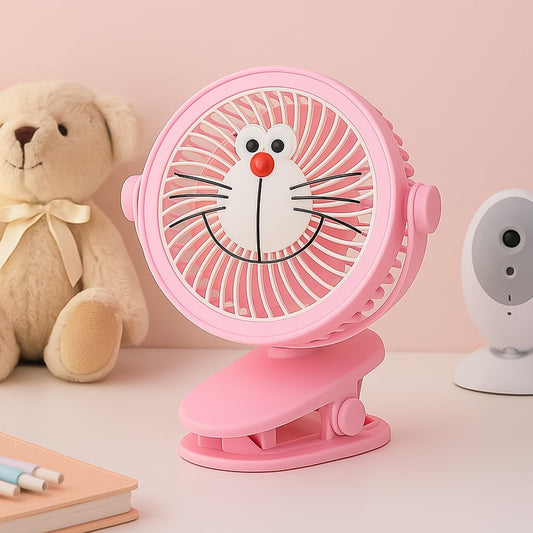 USB Portable Mini Desk Fan with Light ��� Personal Table Fan for Office, School & Home Use