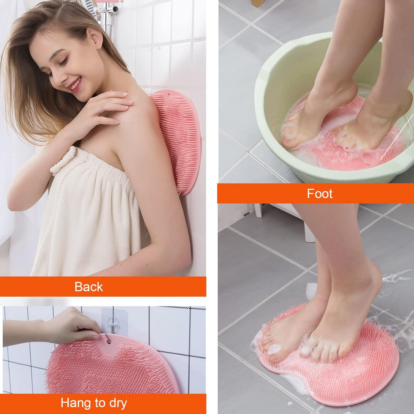 Silicone Bath Massage Cushion ��� Suction Cup Exfoliating Foot Scrubber