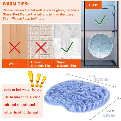 Silicone Bath Massage Cushion ��� Suction Cup Exfoliating Foot Scrubber