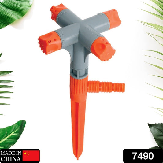 360�� Rotating Garden Sprinkler ��� Adjustable 4-Arm Lawn Wat