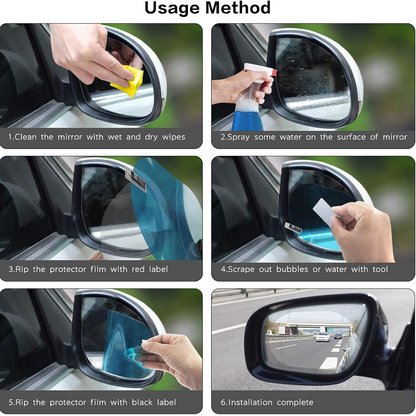 Anti-Fog & Anti-Scratch Rearview Car Mirror Film ��� HD Clear Protective Sticker for Safe Driving