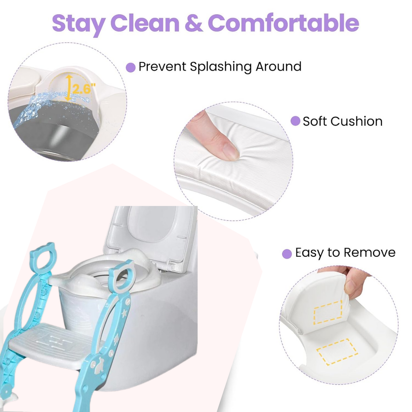 2 In 1 Potty Training Toilet Seat with Step Stool Ladder For Toddlers