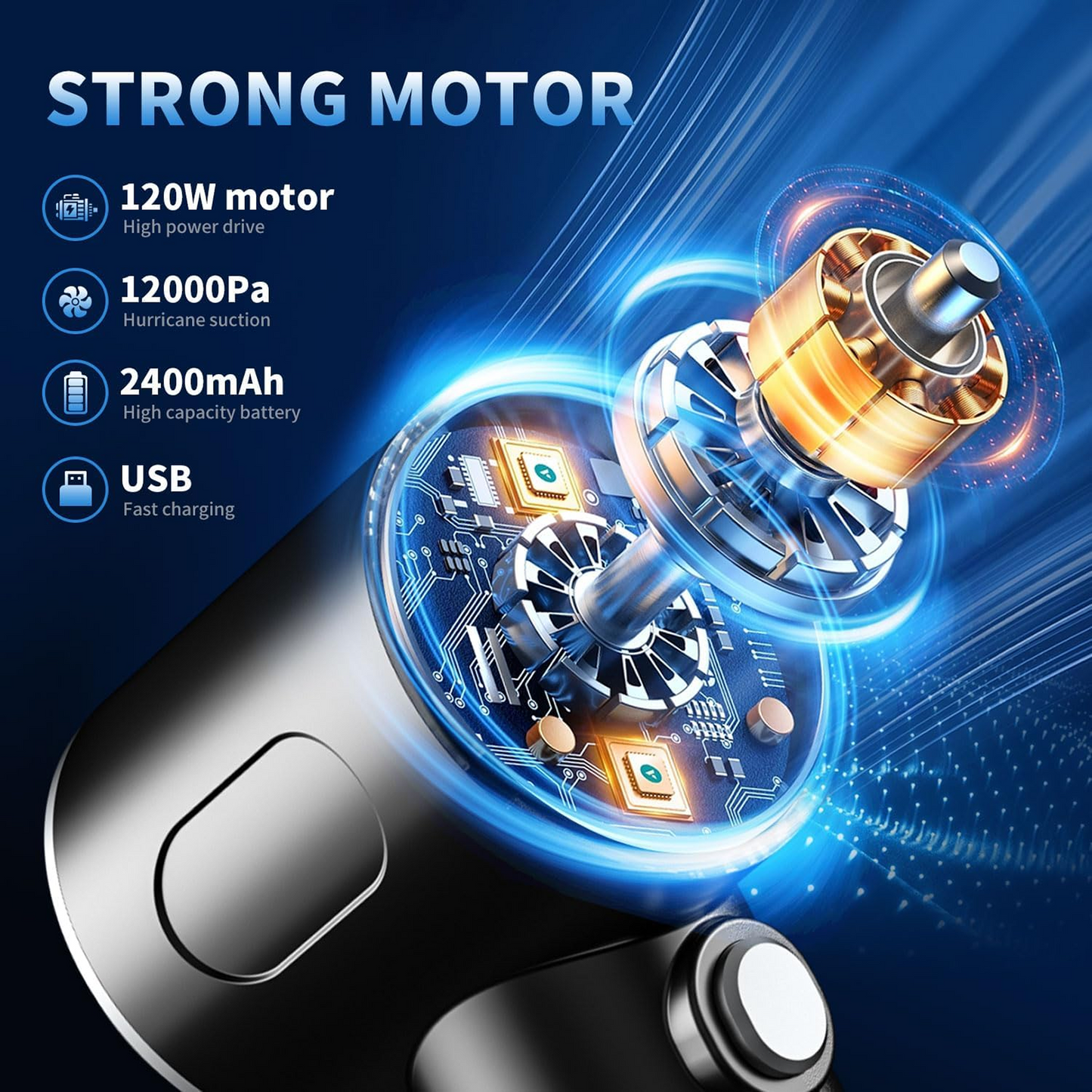 3 in 1 Mini Car Vacuum ��� Wireless, Rechargeable, Blower & Dust Cleaner for Car, Home & Ke