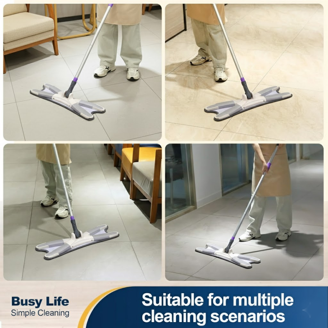 Adjustable 360�� Flat Hand Mop: Floors, Walls, Ceilings (Easy Sque