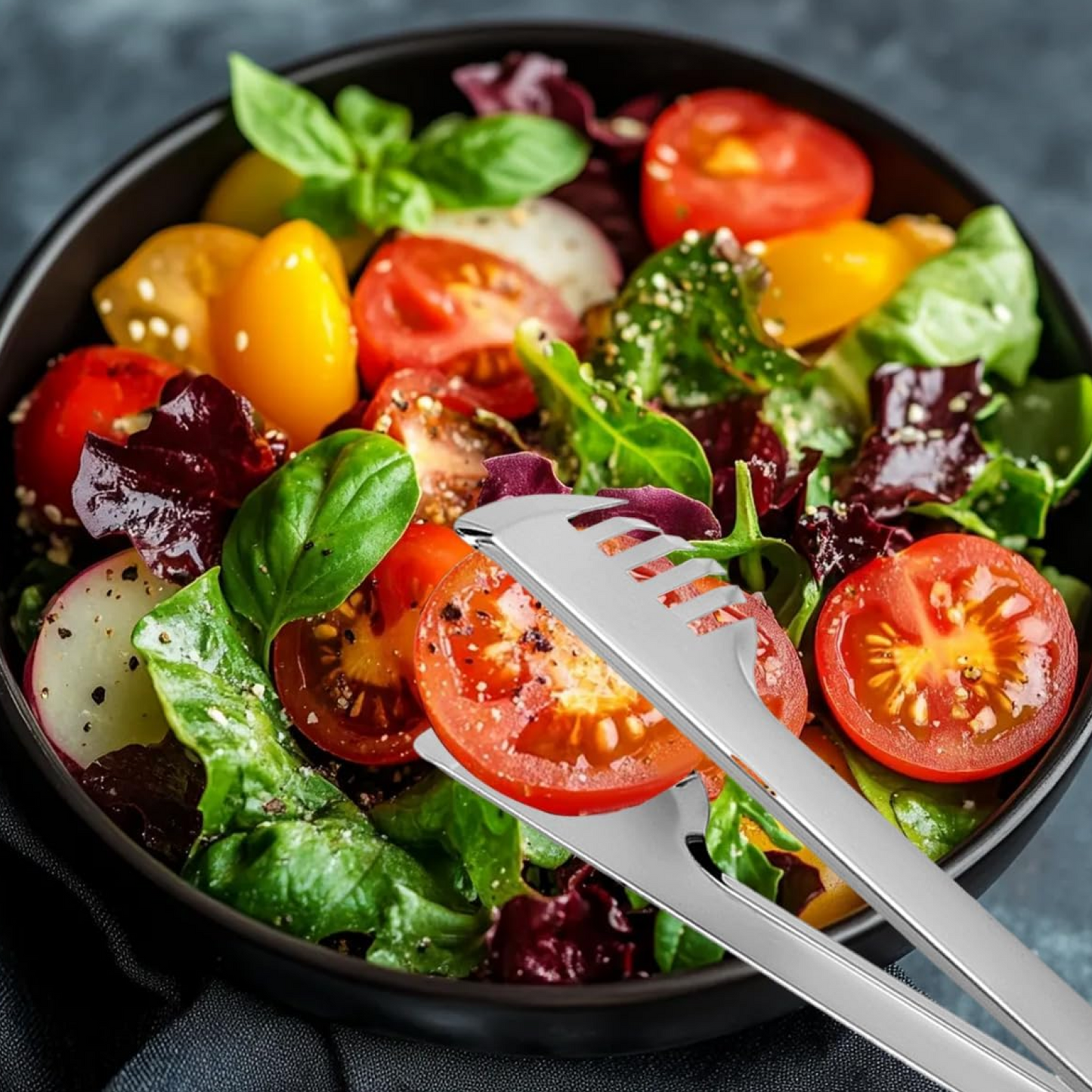 Stainless Steel Multipurpose Serving Tong ��� 2-in-1 Pasta & Salad Tong