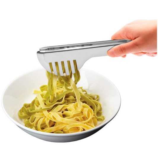 Stainless Steel Multipurpose Serving Tong ��� 2-in-1 Pasta & Salad Tong