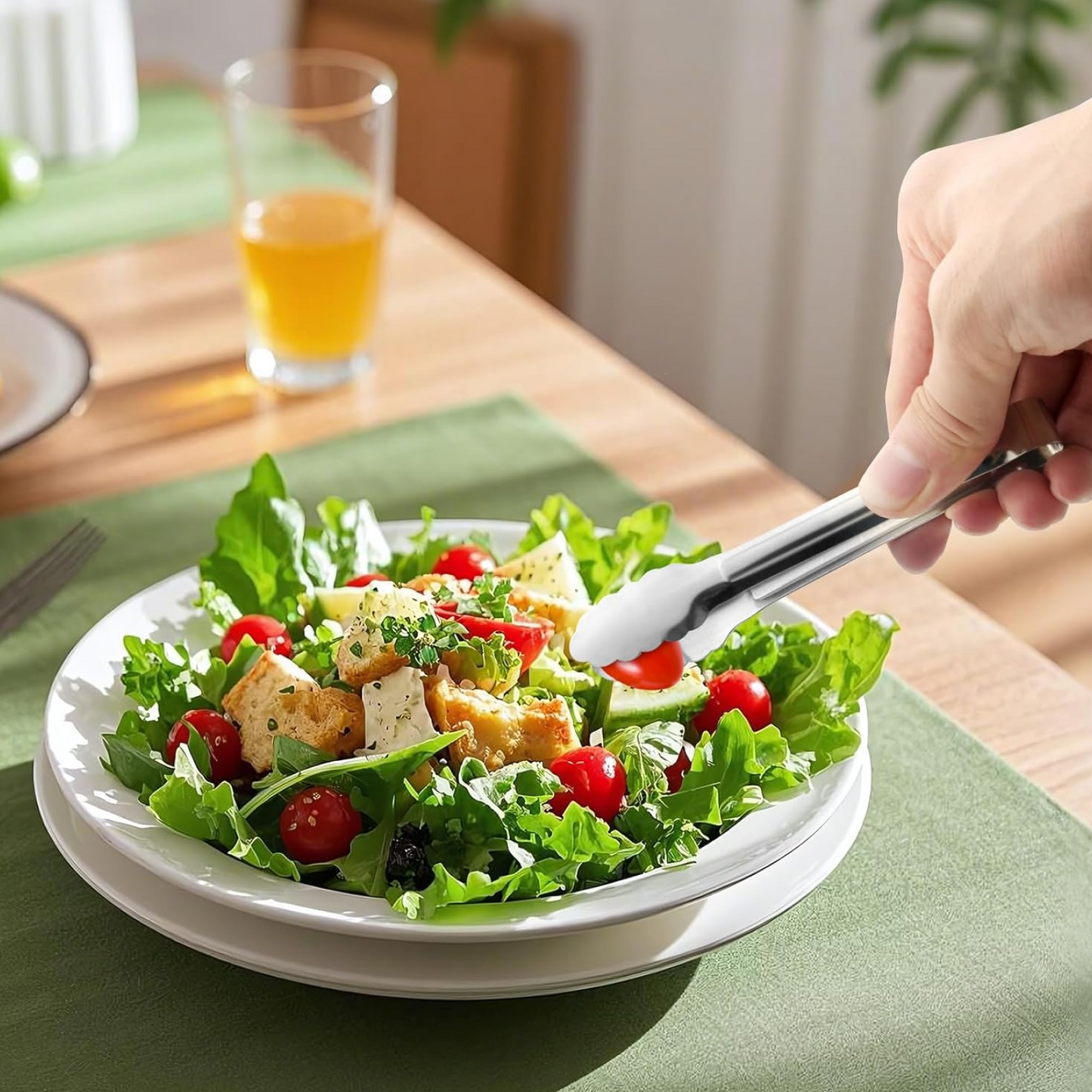 Stainless Steel Multipurpose Serving Tong ��� 2-in-1 Pasta & Salad Tong