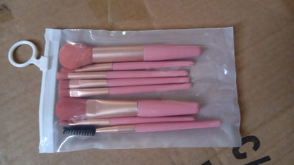 8-Piece Mini Makeup Brush Kit ��� Portable Premium Synthetic Set with Case (Mix C