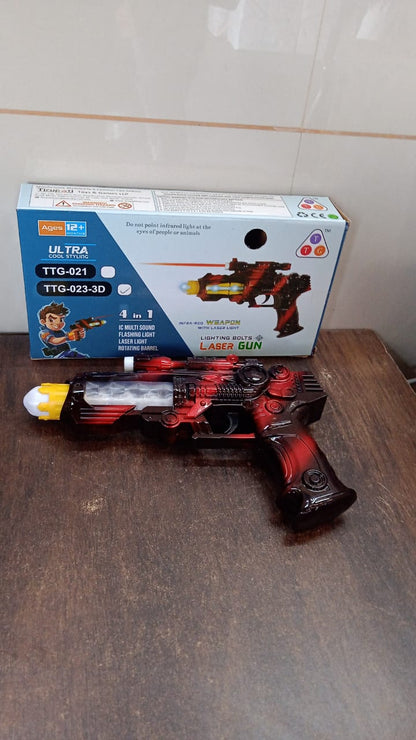 TTG LED Flashing Sound Laser Toy Gun ��� Battery Operated Space Gun with Lights &
