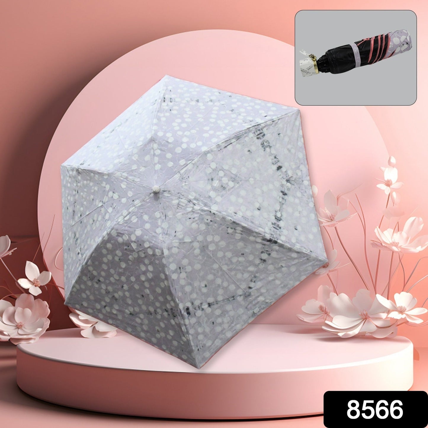 2 Fold Sun Protective Solid Foldable Outdoor Umbrella,��Portable Sun,��UV Protection Lightweight��Rain Umbrella With Umbrella Case��For Girls,
