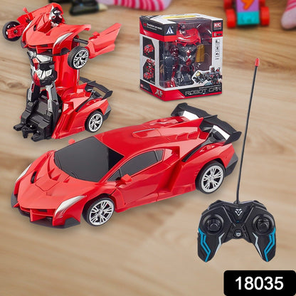 2 In 1 Automatic Robot Converted Remote Control Car With Light Scale 360��Drifting Deformation Robot Car Toy Kids Boys, Robot Convert��Unique Toy For Boy
